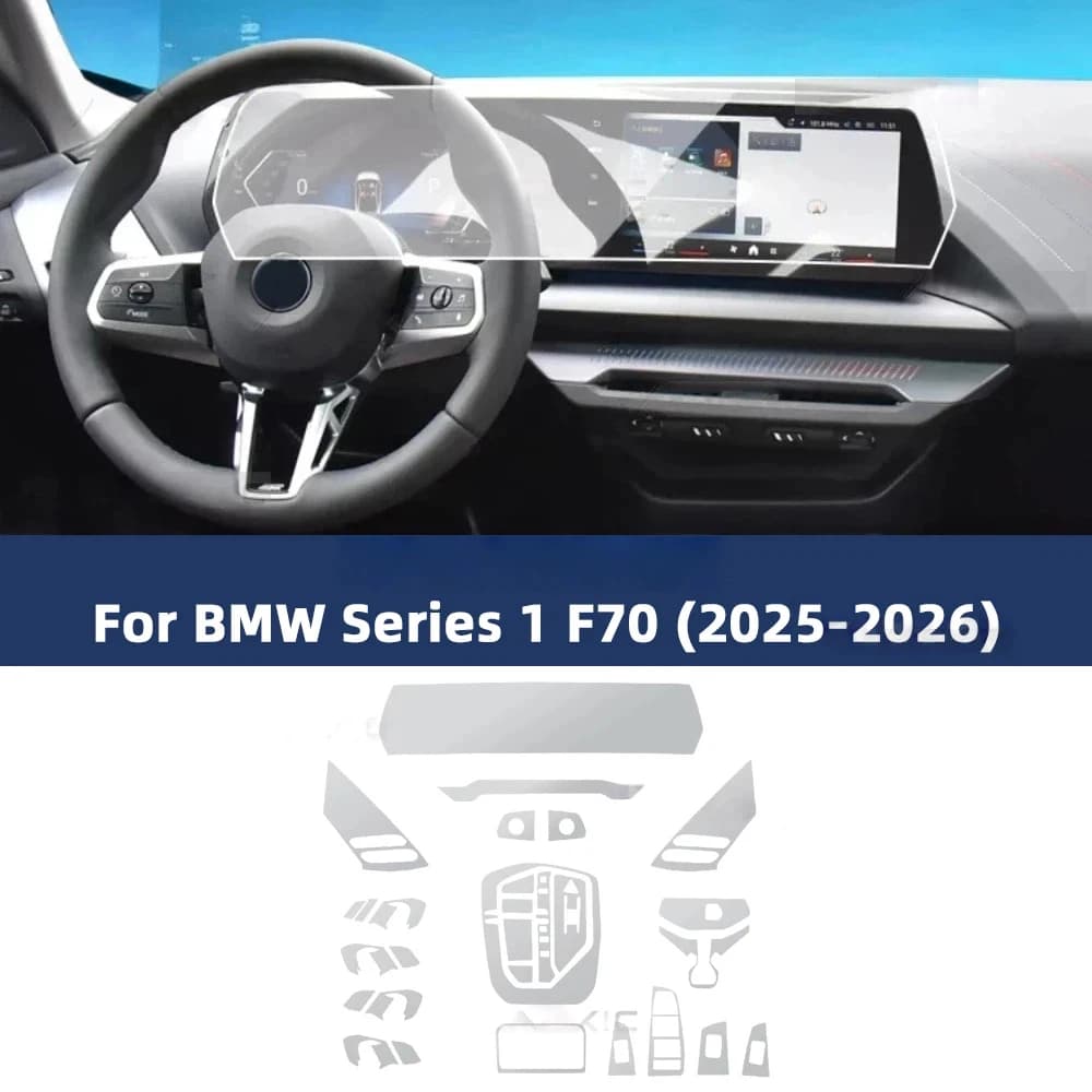 TPU Transparent Protective Film for BMW 1 Series F70 2025 2026 GPS Navigation Door Handle Interior Screen Gear Anti-scratch PPF