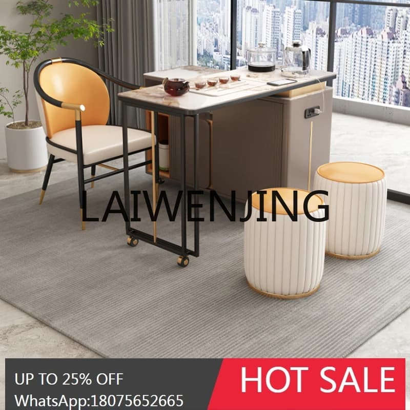 RWJ Movable Stone Plate Tea Table Household Boiling Water Small Tea Trolley