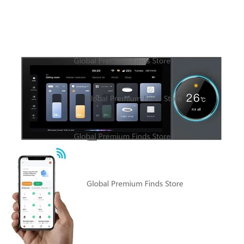 Hot Sale 6 Inch Wifi Andr-oid Zig-bee Sm-art Home Control Panel For Background Music Power Amplifier