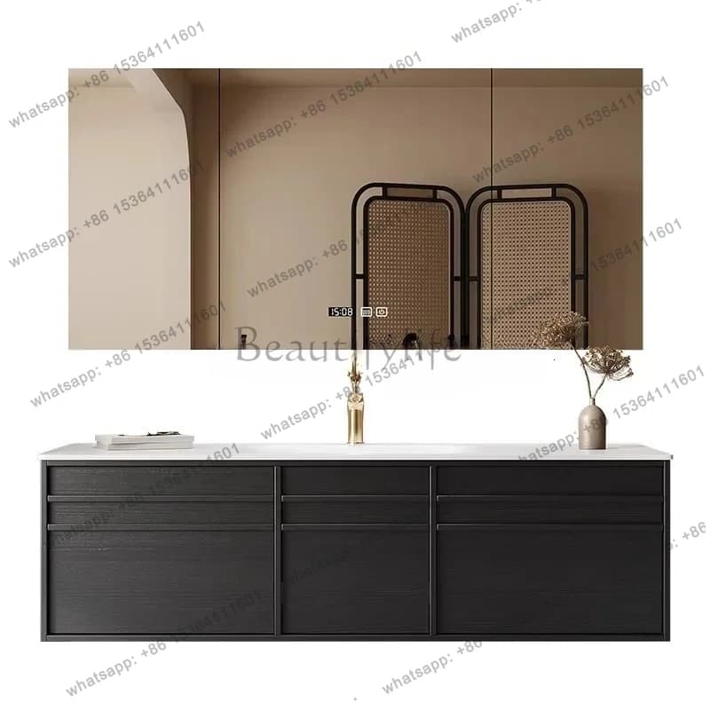 FG10Medieval style bathroom cabinet combination French rock slab hot bending integrated basin hand washbasin washstand