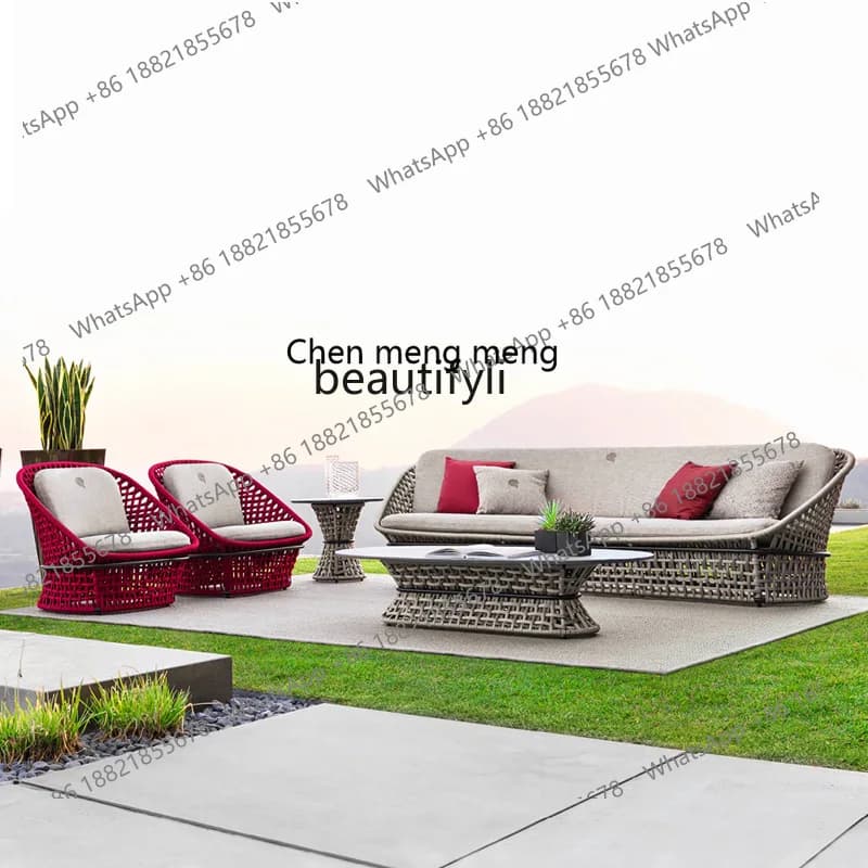 Outdoor Sofa Courtyard Open-Air Designer Internet Celebrity Homestay Rattan Chair Sea View Room Model Room Leisure Furniture