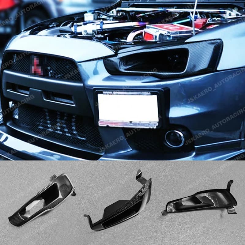Car BodyKits Carbon fiber For Mitsubishi Evolution EVO X 10 Front Vented Headlight Air Duct