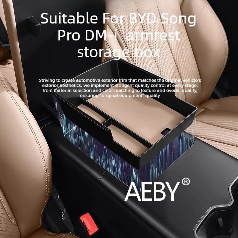 AEBY For BYD Song Pro DM-i Smart Driving Editio 2025-2026 Center Console Organizer,Car Organizer,Anti-Slip Mat,Anti-Scratch