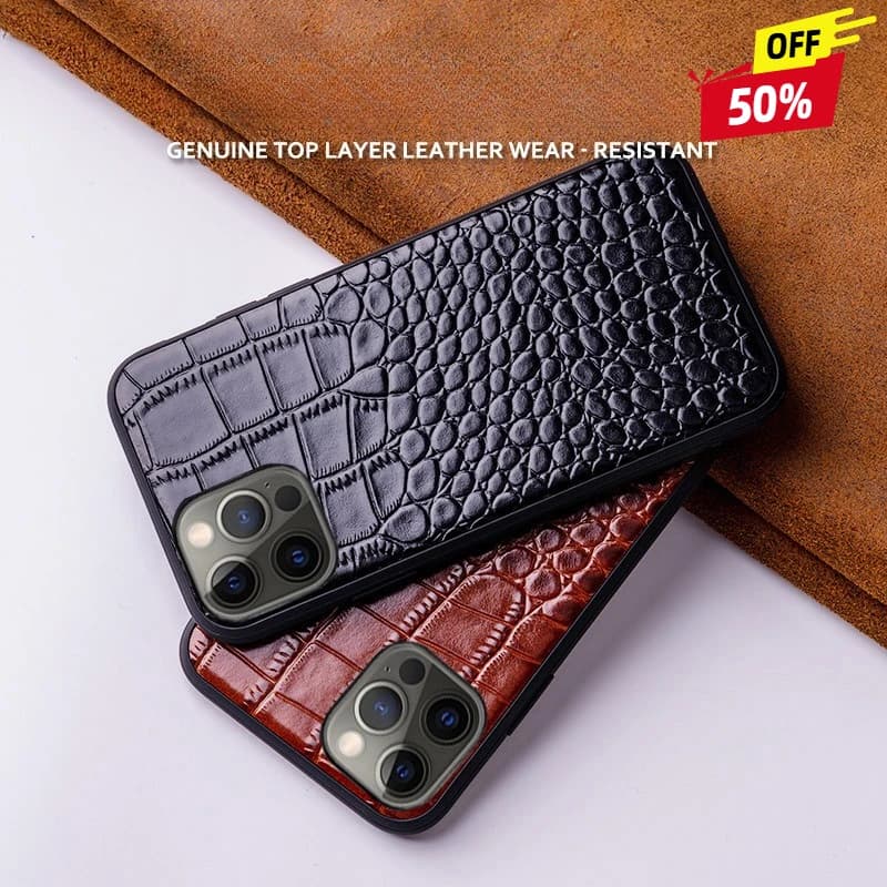 For iphone 16 pro case Crocodile Genuine Leather Cover Etui Coque Shockproof for Funda iphone15pro XR XSMax 11 8plus 12 Carcasa
