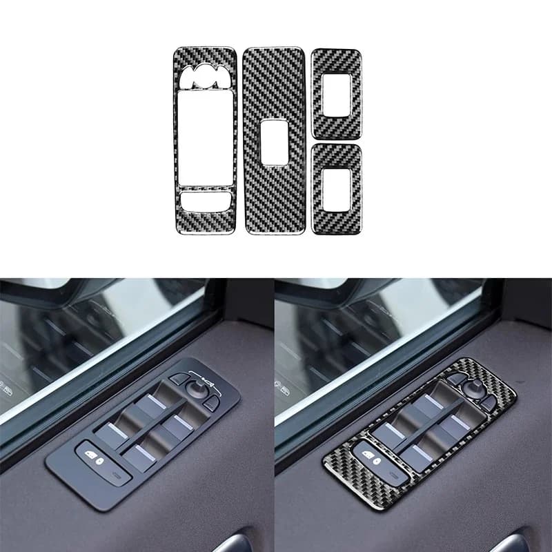 Carbon Fiber Car Windows Lift Control Panel Cover Trim Car Accessories Fit For Land Rover Discovery Sport 2015-2019