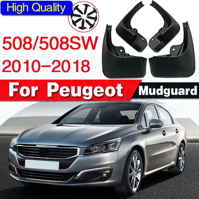 4 PCS Car Mud Flaps for Peugeot 508 SW 508SW 2010~2018 2011 2012 2013 Mudguard Splash Guards Fender Mudflaps Auto Accessories