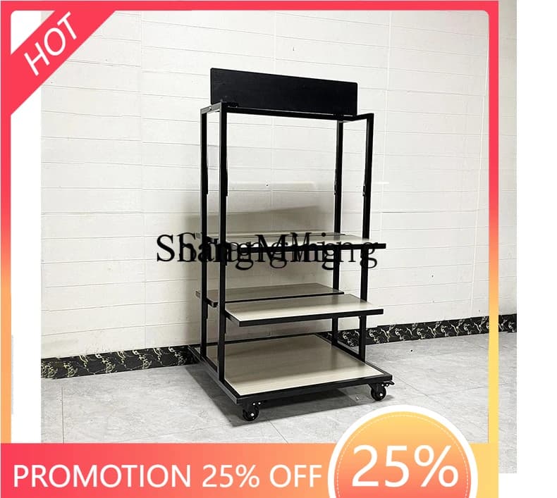 SM super steel and wood shelves, Nakajima sports shoe display racks, clothing store shoe display