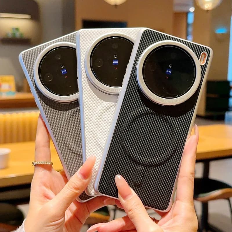 Simple Solid Color Phone Case for Vivo X100 Ultra/X100s Pro wih Back Support Magnetic Charging