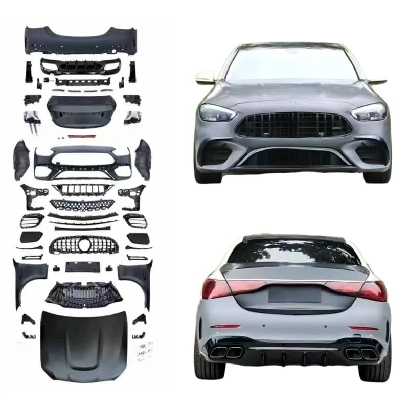 High Quality C63 Style No Cut Body Kit Fit For C Class W205 2015-2021 Upgrade To W206