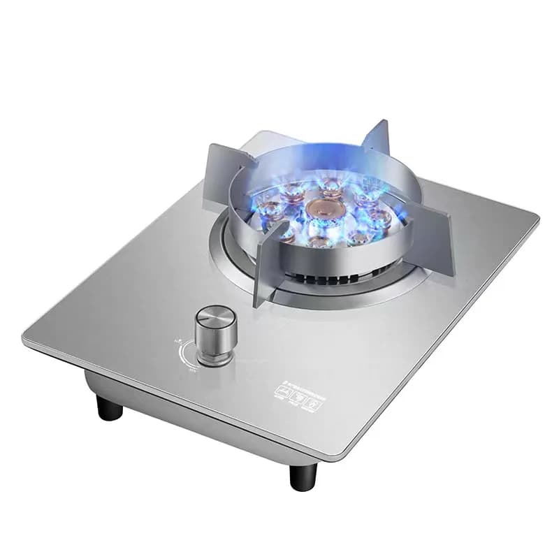 Household double burner stainless steel tempered glass gas stove kitchen automatic ignition and flameout protection