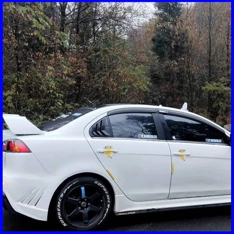 Car Styling For Mitsubishi Lancer EX X Evo 2008-2018 Rear Window Shutter Louver Vent Trim Cover Auto Accessories