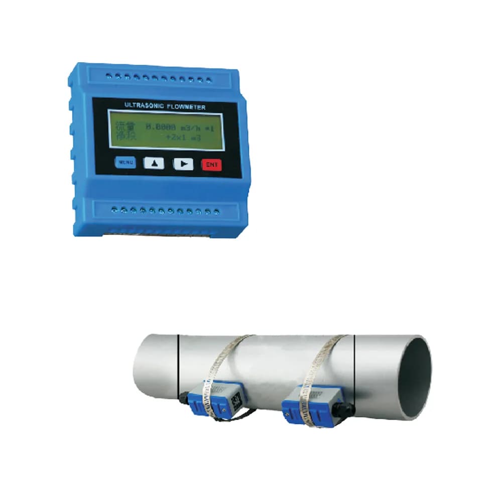 Digital LCD Ultrasonics Water Flowmeter External Type RS485 Sensor Data Logger