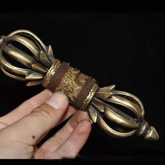 old Tibet Buddhism temple bronze Vajra Dorje Phurpa Exorcism Talisman Faqi