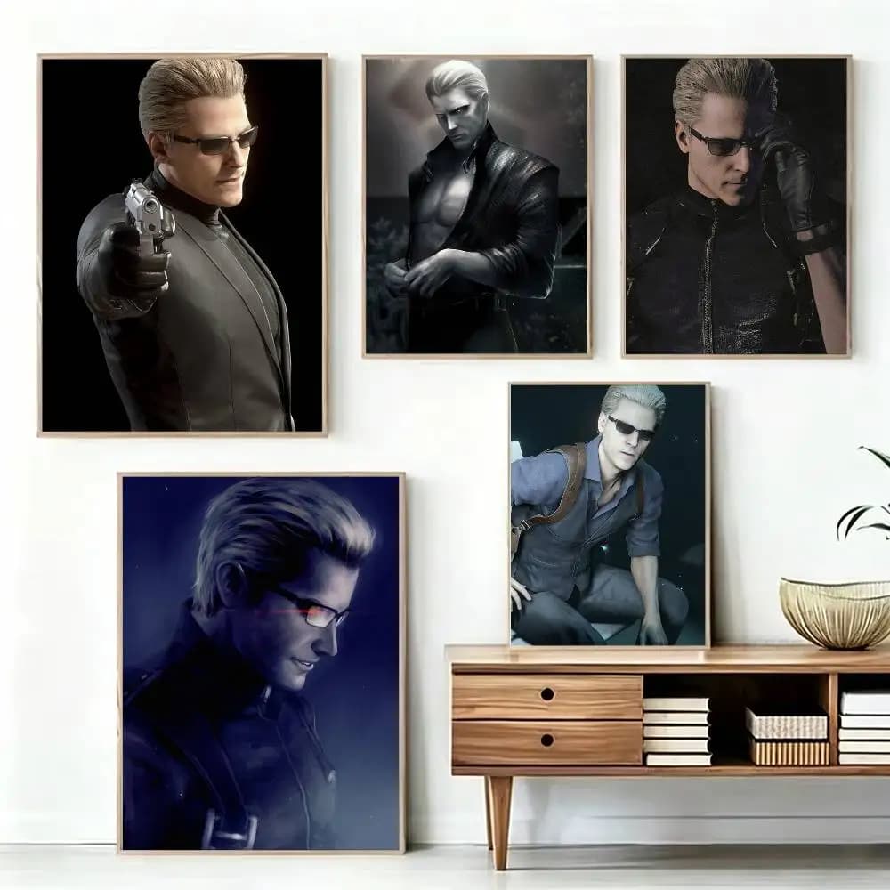 A-Albert W-Wesker Classic Poster High Quality Dorm Living Room Aesthetic Wall Decoration Painting Stickers Gift
