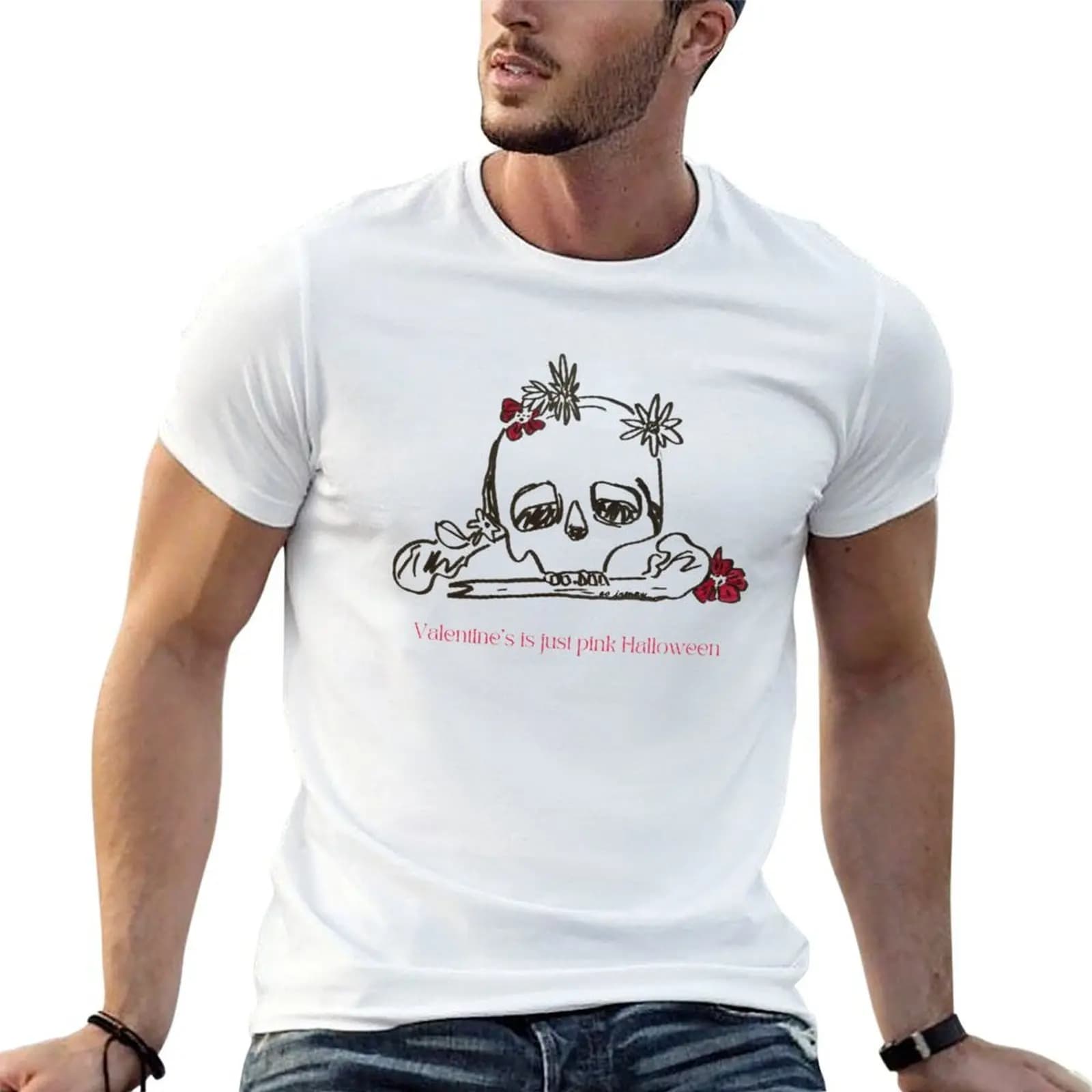 Valentine's Day is just pink Halloween T-Shirt anime clothes tshirts personalised mens t shirts pack