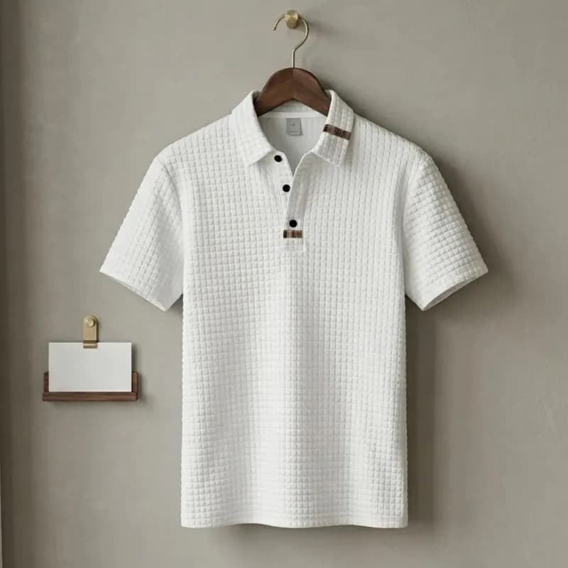 Fashion Brand Men's POLO shirt High-end Grid Male Short sleeve T-shirt 2026 Summer lapel embroidery design breathable Men's Tops