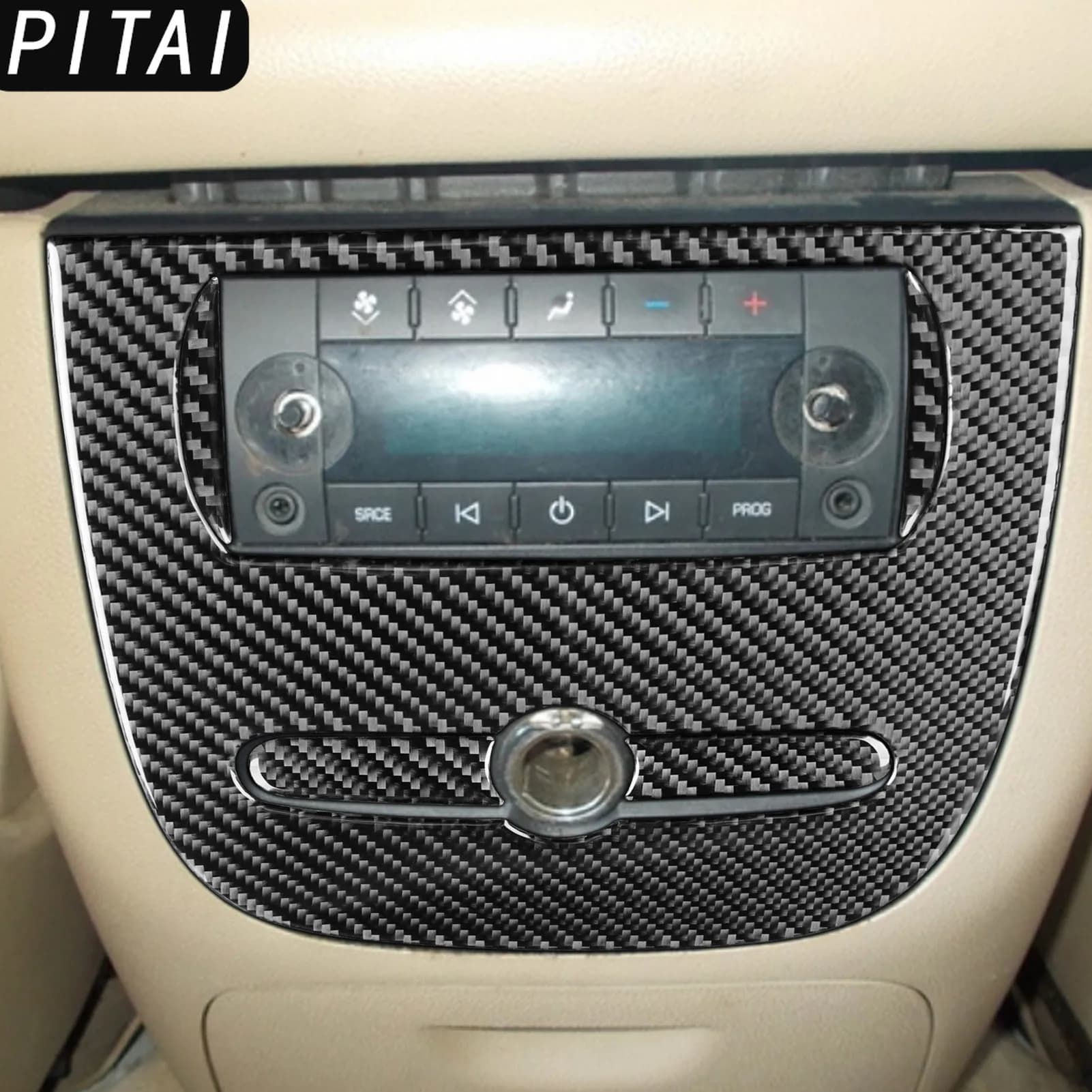 For Chevrolet Silverado Tahoe GMC Avalanche LTZ Sierra SLT 2007-2013 Carbon Fiber Rear multimedia Control Panel Suit Car Sticker