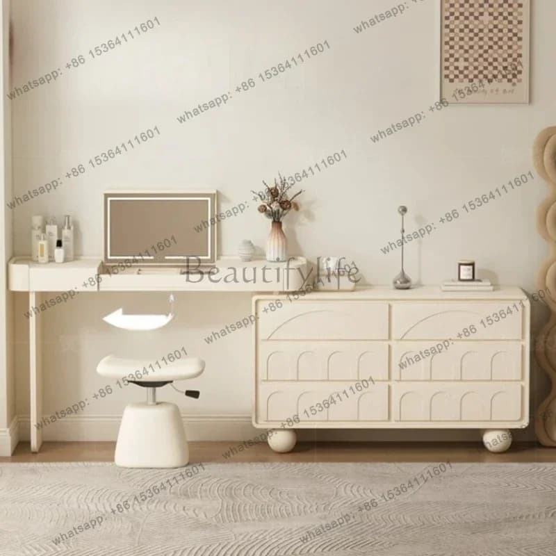 FG Modern Living Room Vanity Table Comfortable Wood Shelf Cosmetics Beauty Dressing Table Luxury Storage Vestidores Home Furnitu