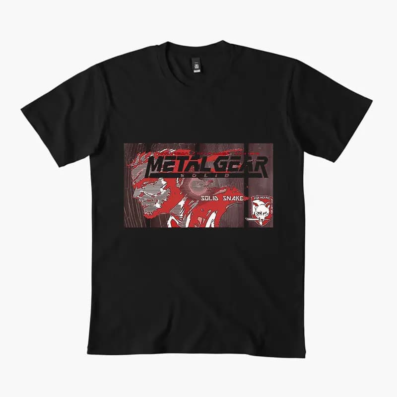 Metal Gear Solid MGS Game Gift T‑Shirt for Gamer 0315 Unisex Cotton Short Sleeve Tees Solid Snake Graphic Print Streetwear Tops