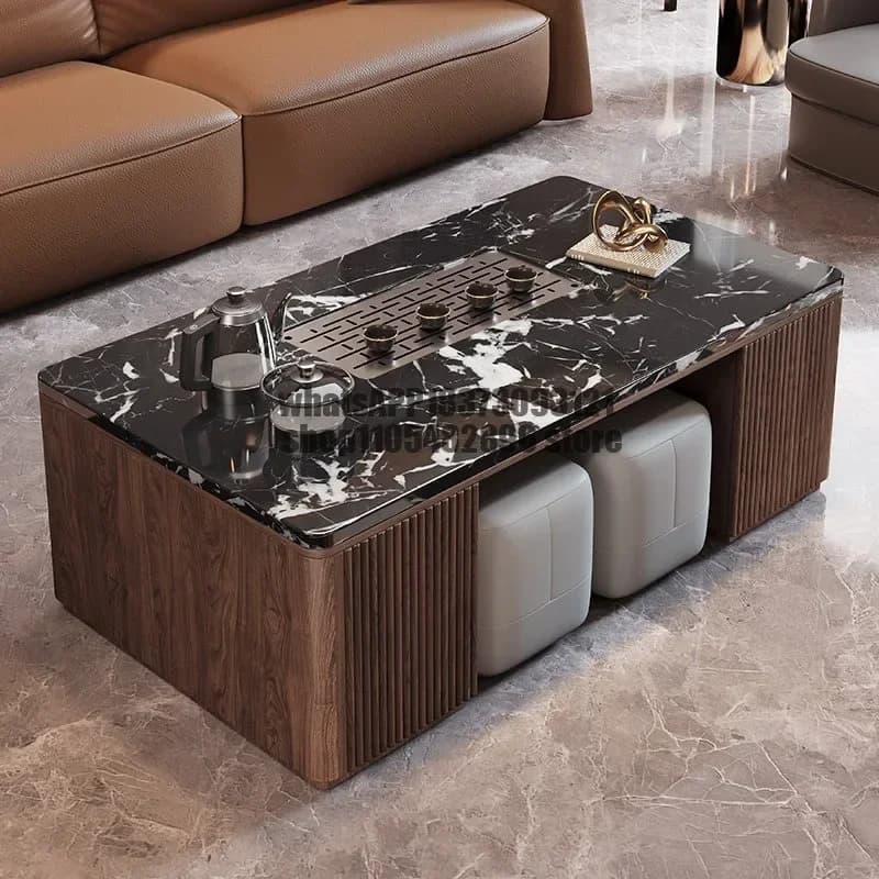 Modern simple light luxury marble tea table fully automatic integrated advanced sense table