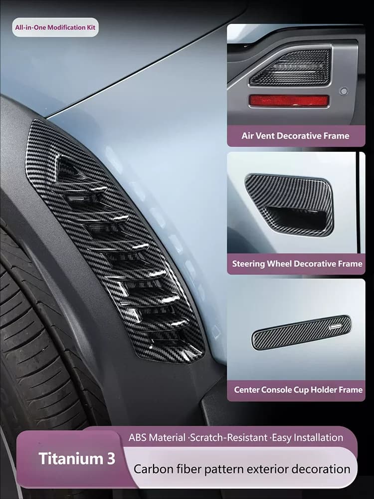For BYD Leopard 3 Titanium 3 2025 2026 Front Rear Wheel Air Vent Bumper Frame Cover Trims Car External Accessories