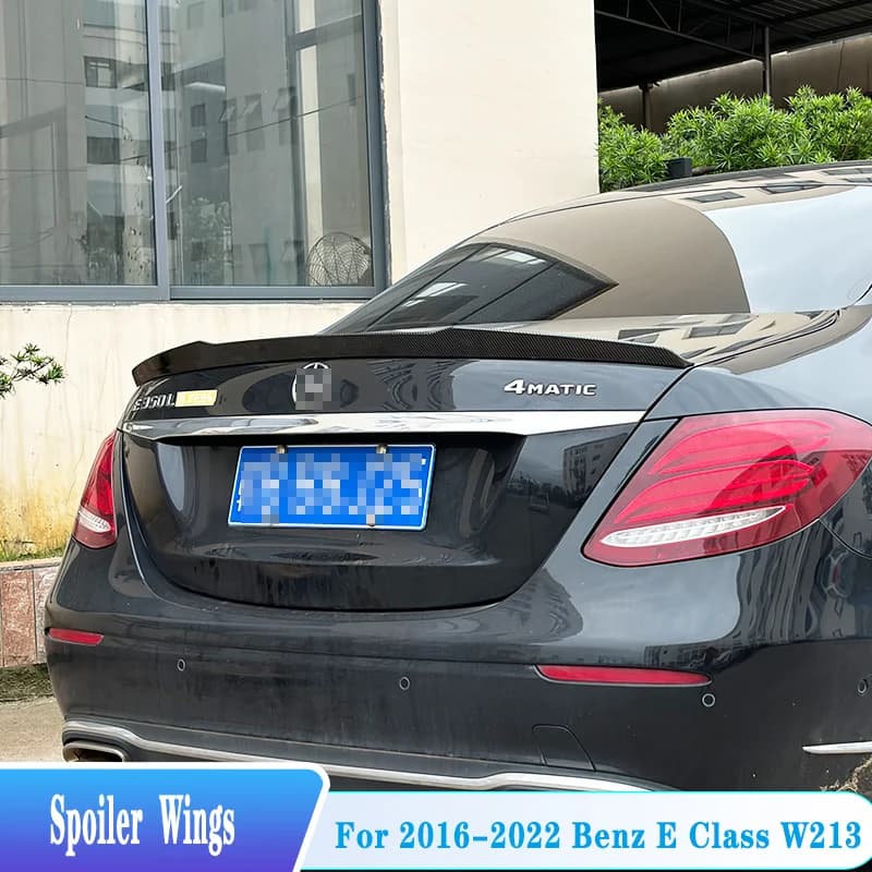 For 2016-2022 Mercedes Benz E-Class W213 E260 E300 Car Rear Trunk Spoiler Lip Wings ABS Plastic Tuning Trim Body Kit Accessories