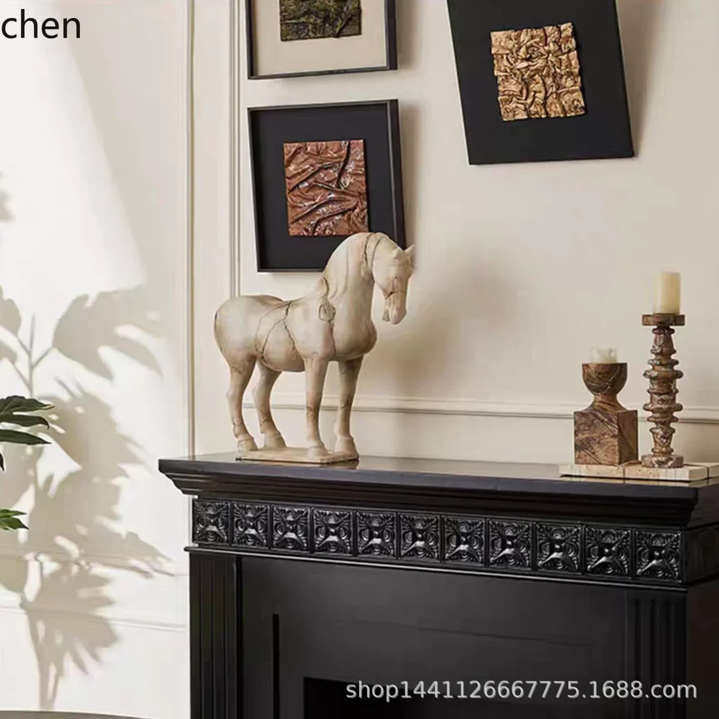 h27- Modern Home New Chinese Style Furniture Desktop Entrance Cabinet Horse Head Sculpture Series Display Hall Decorations