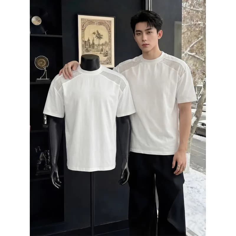 2026 Summer New Style Men's Quick-Drying Sun-Protective Silk-Soft Breathable Short-Sleeved T-Shirt Men's Summer Mesh-Connected H