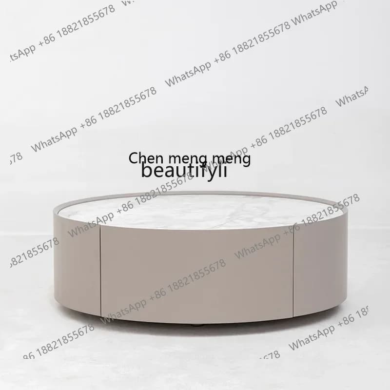 cc182R1 Minimalist round Tea Table Light Luxury Modern Minimalist Imported Stone Plate Tea Table Living Room Home Italian Advan