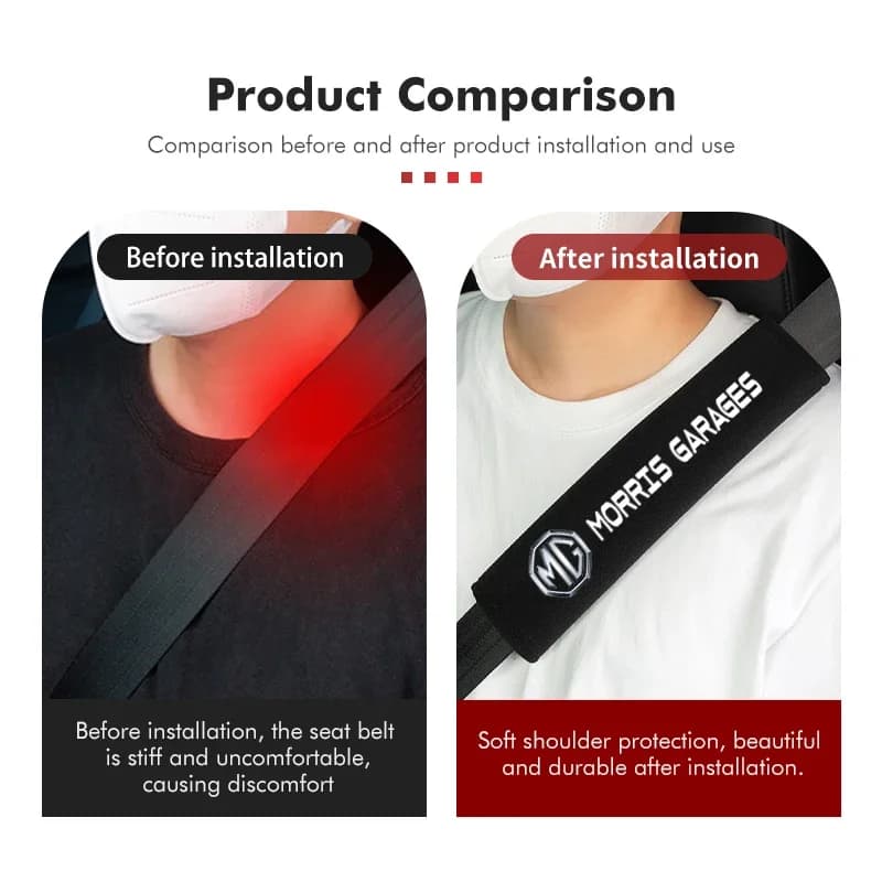 For MG ZS HS GS GT MG3 MG4 EV MG5 MG6 MG7 Hector 1/2Pcs Suede Car Seat Belt Shoulder Pad Soft Plush Strap Cover Protector