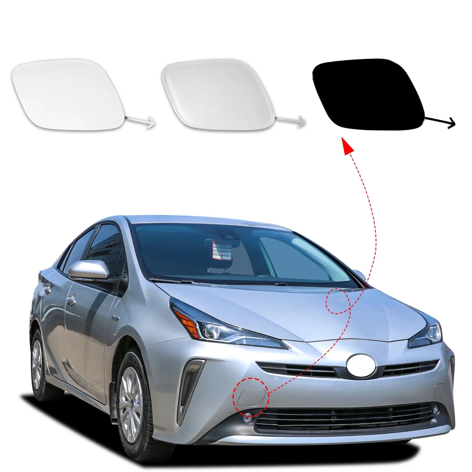 Front Bumper Tow Hook Cover Cap Towing Eye For Toyota Prius 2019 2020 2021 2022 Trailer Cover Cap 52127-47911