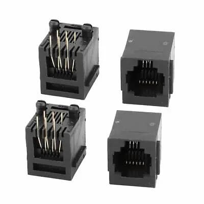 10Pcs Vertical Mount 6P6C RJ11 PCB Jack Network Telephone Connector