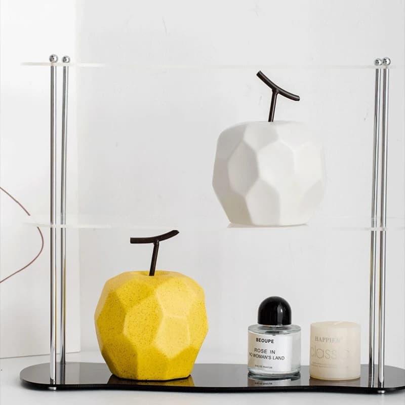 Ceramic Crafts, Geometric Surface Apple Pear Statues, Desk Decorations, Fruit Decorations, Home Decorations