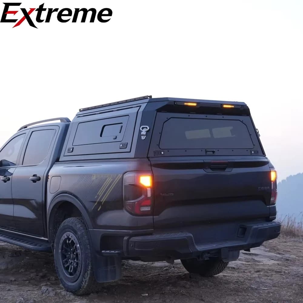 SEMRISE Aluminum High Canopy Pickup Truck Hardtop-Black Truck Bed Topper with 301L-400L Capacity for Range Rover Models