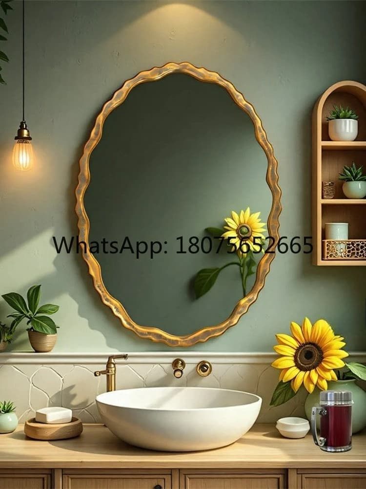 Vintage bathroom mirror oval bathroom mirror bathroom makeup medieval vanity mirror