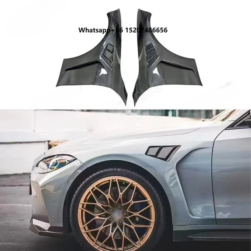 Carbon Fiber Front Fender for  M3 M4 G80 G82 2021+ Upgrade Front Bumper Side Air Vent Fender Cover Mudguard Car Parts