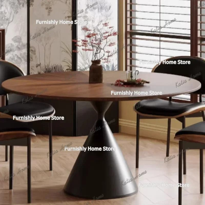 LD Large Round Dining Table Household Commercial Hotel Creative Dining Table New Chinese Home Furniture