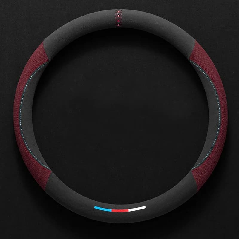 Universal Car Steering Wheel Cover Suede Fur for Hongqi HS7 HS5 H5 H7 H9 EHS9 E-HS9 Interior Decoration 38cm Diameter Type D