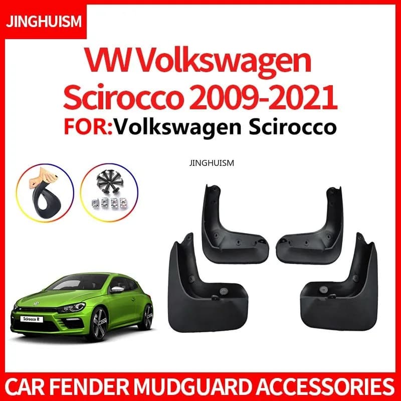 Mudguards Automotive Accessories Mud Flap for VW Volkswagen Scirocco 2009-2021 Fenders Black Exterior Customization Protection