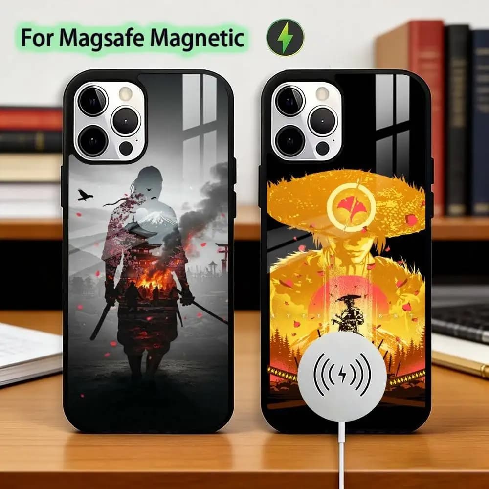 Game G-Ghost Of Y-Yotei Phone Case For iPhone17,16,15,14,13,12,11 Plus,Pro Magnetic with Magsafe Wireless Charging