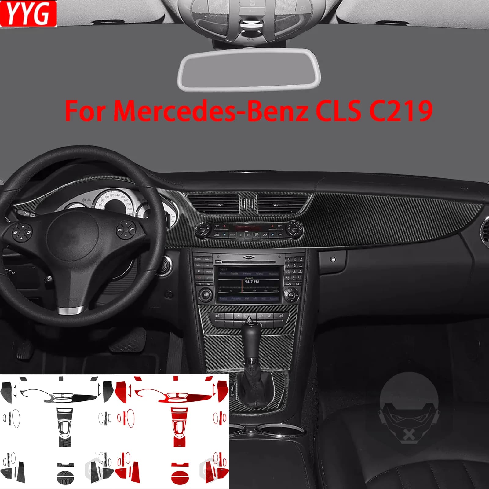For Mercedes-Benz C-Class CLS C219 2004-2009 Car Accessories Gear Central Control Air Outlet Panel Interior Sticker Modification