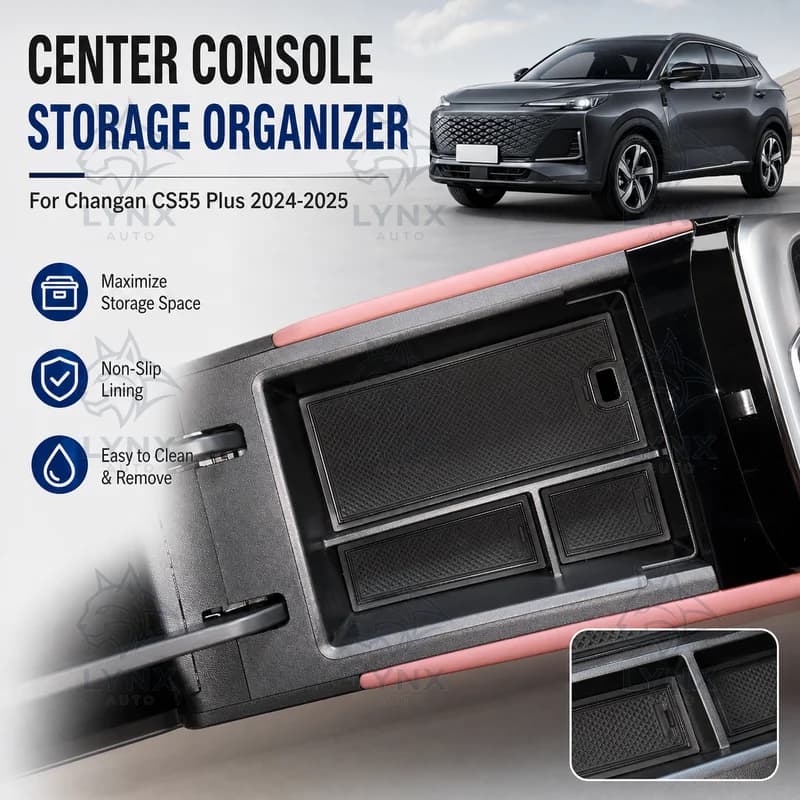 For 2024-2025 Changan CS55 Plus Center Console Armrest Box Storage Organizer Car Interior Accessories Special Modified
