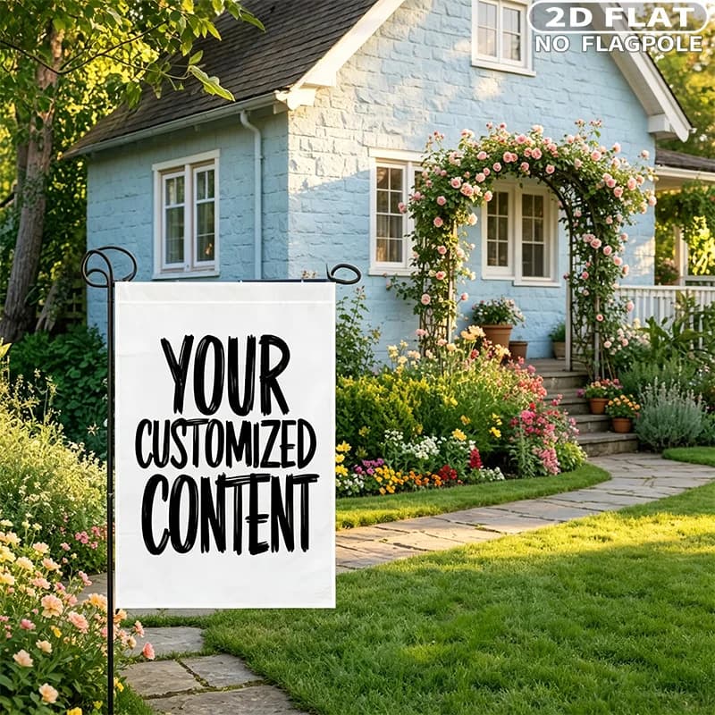 2D Flat 1pc Custom Garden Flag 30.48x45.72cm, Single-sided Printing Personalized Flag, Custom Text Photo Logo Content