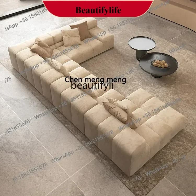z183   Italian designer combination sofa minimalist module concubine corner tofu block living room large flat fabric sofa