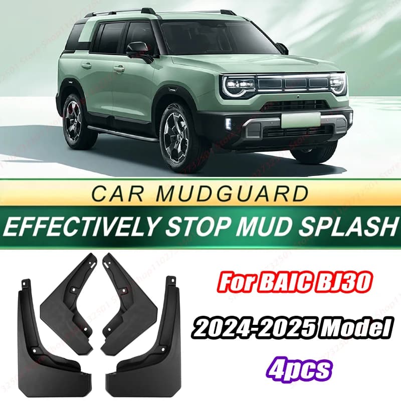 For BAIC BJ30 2024-2025 Model 4PCS Front Rear Mud Flaps Splash Guards Fender Mudguards Auto Accessories