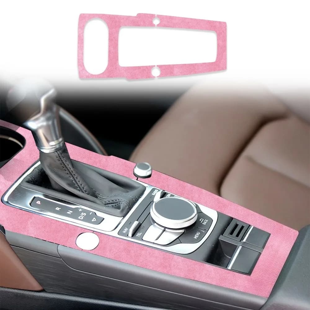 For Audi A3 14-18 Alcantara Suede Two Hole Gear Shift Panel Trim Sticker Decals High Spec Interior Styling Upgrades Accessories