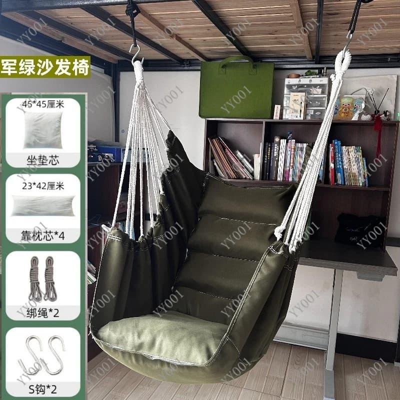 Thickened Single Hanging Chair Indoor Swing Hammock Recliner for Dorm Bedroom Rest