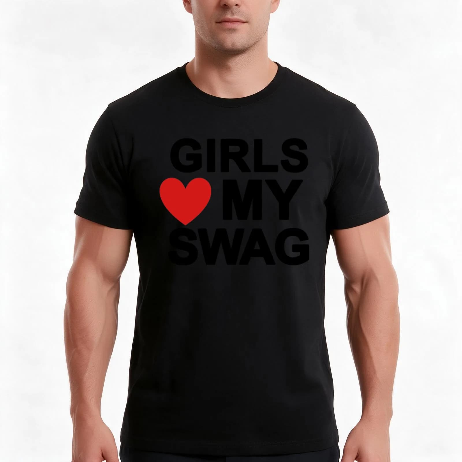 girls love my swag T-Shirt, Summer Casual Cotton Tee, Oversized Streetwear Tops, Vintage Graphic Print, Loose Fit Short Sleeve