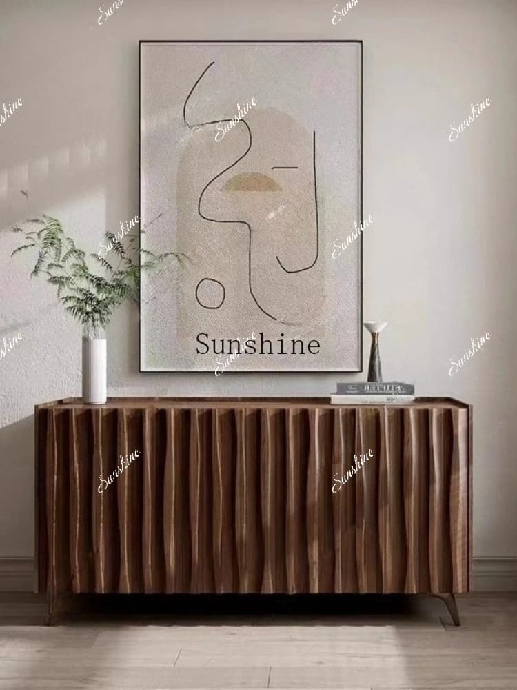 Simple modern side cabinet walnut color tea cabinet  FT
