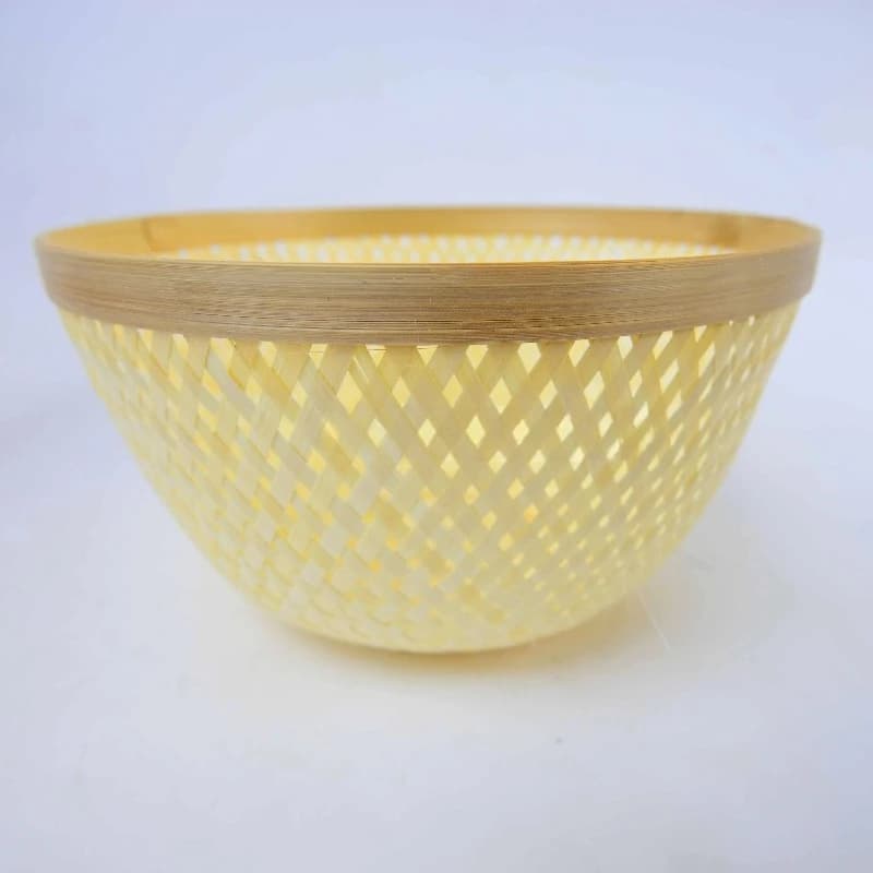 Three-piece set of natural handmade bamboo hanging lamp food storage basket craft bamboo basket storage pattern craft